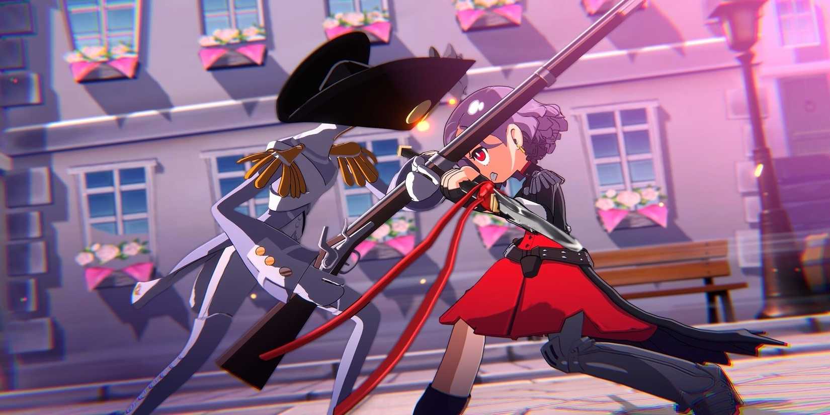 Erina fights an enemy in Persona 5 Tactica.