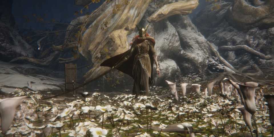 Malenia's opening cinematic in Elden Ring.