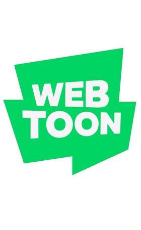 Webtoon Green and White logo on white