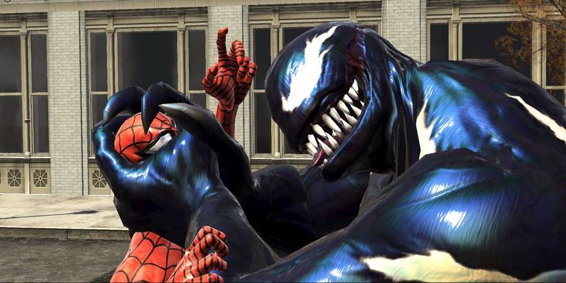 Spider-Man and Venom in Spider-Man: Web of Shadows