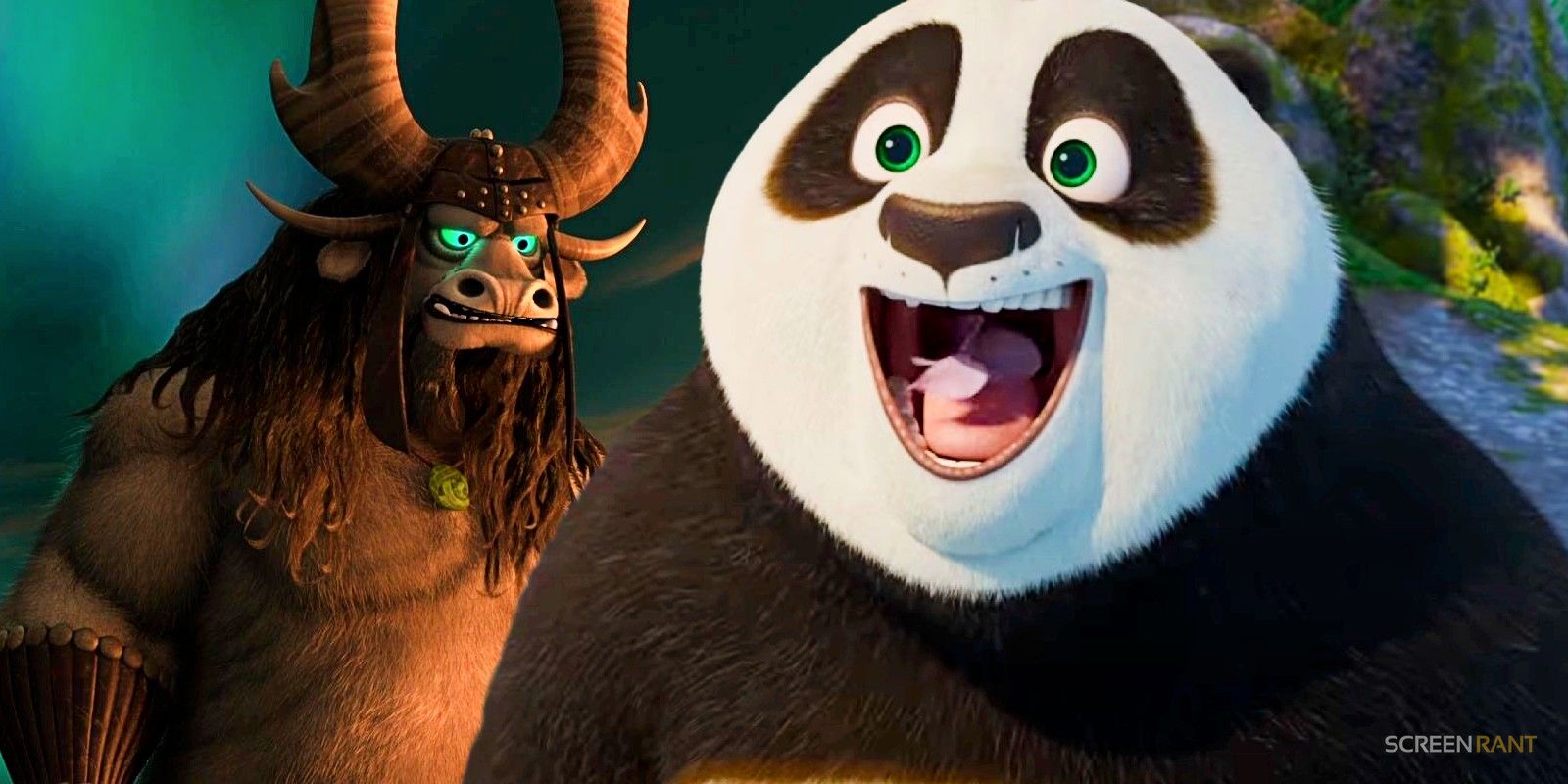 Кай из "Kung Fu Panda 3" и По из "Kung Fu Panda 4"