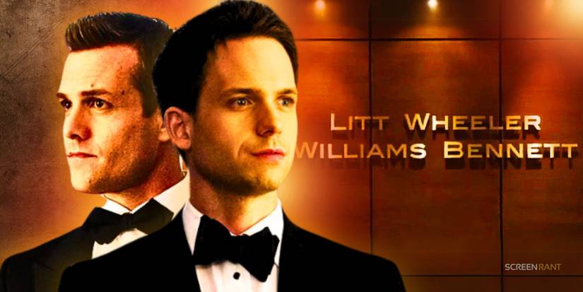 Gabriel Macht as Harvey and Patrick J. Adams in Suits