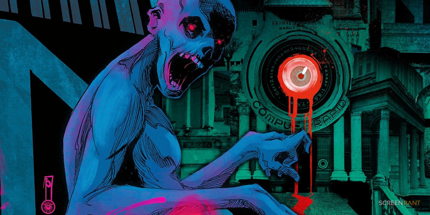 Comic book art: Spectregraph Ghost and Building
