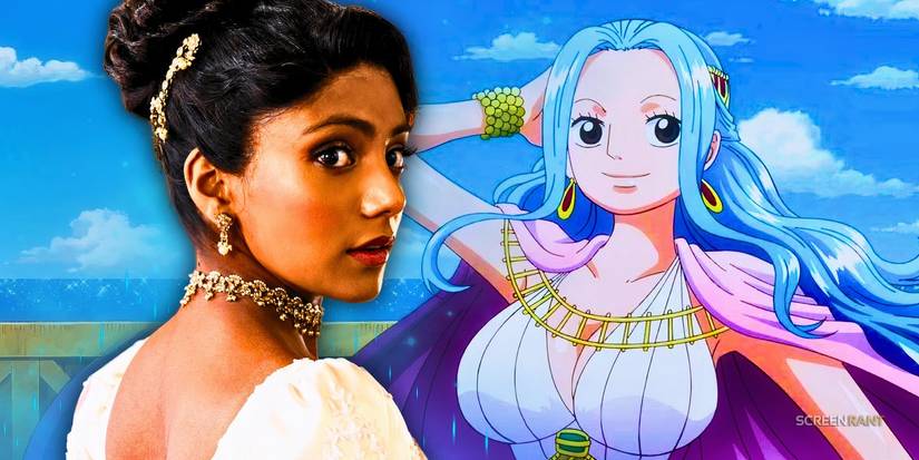 Charithra Chandran dans le rôle d'Edwina Sharma dans Bridgerton et Vivi de l'anime One Piece.