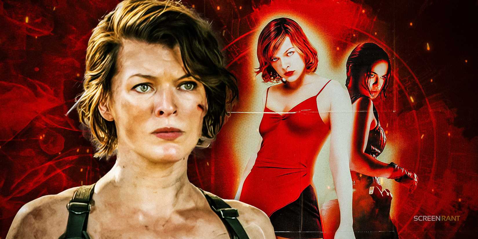 open lace back dress Milla Jovovich Costume Resident Evil High Low Red Dress  Hoprom
