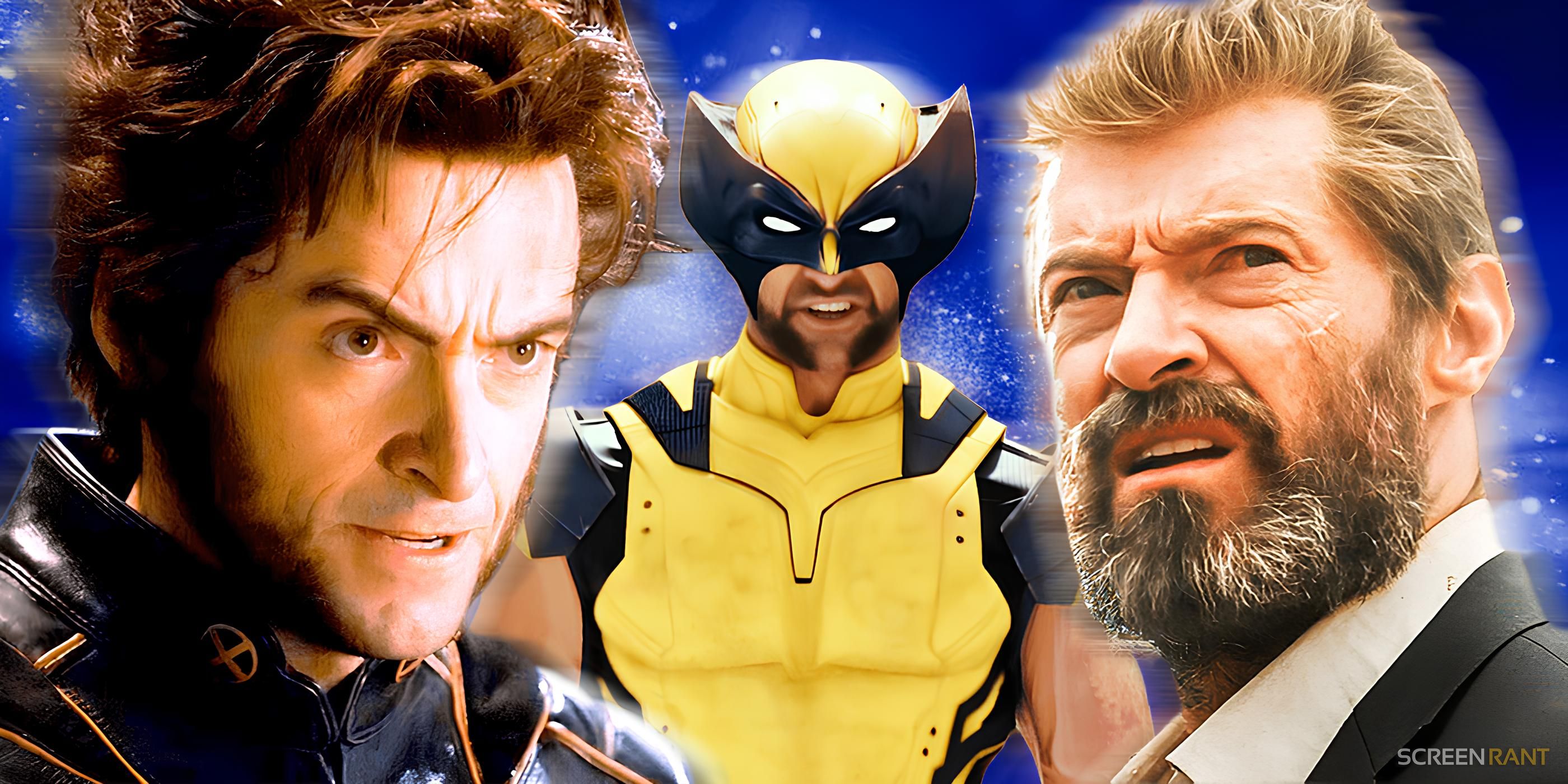 Вольверин от Хью Джекмана из Logan, Deadpool & Wolverine (желтый костюм) и X-Men 2000 года