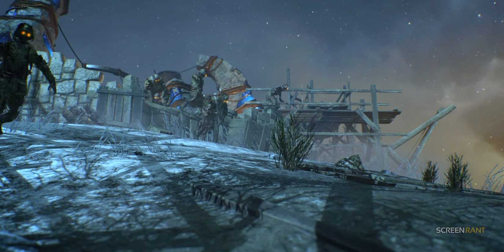 A horde of zombies coming in mass in the intro to Origins in Call of Duty: Black Ops 2.
