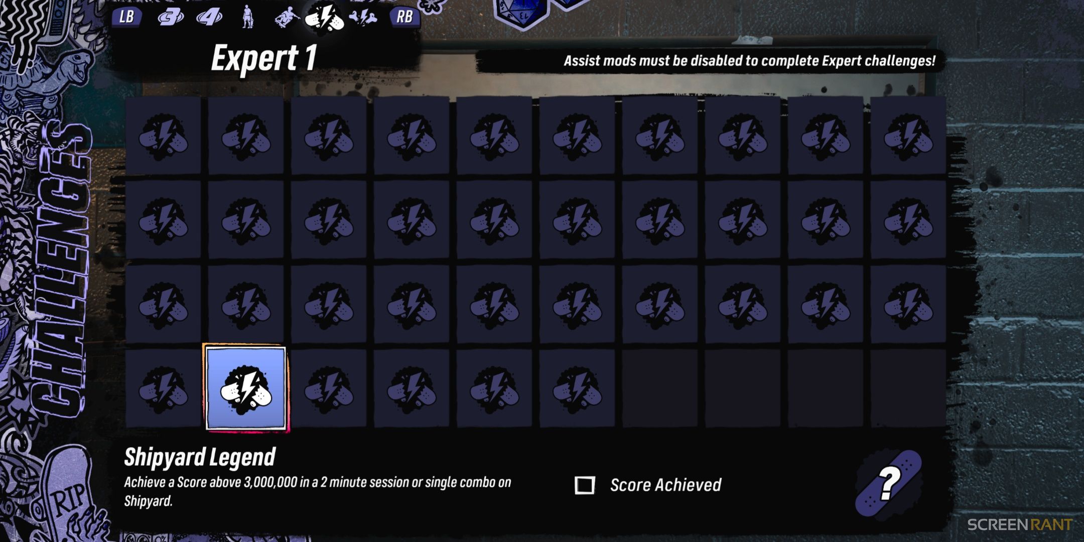 The Expert 1 page in Tony Hawk's Pro Skater 3 + 4.